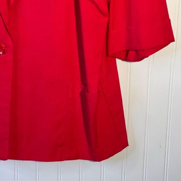 Vintage Alice Stuart One Button Blazer Jacket Women's size X-Large Red Office - Picture 5 of 11